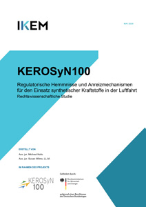 Cover KEROSyN100 – Regulatorische Hemmnisse und Anreizmechanismen für den Einsatz synthetischer Kraftstoffe in der Luftfahrt