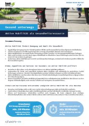 Cover des Factsheets Aktive Mobilitaet